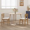 vidaXL Dining Chair 2 pcs Natural and Light Solid Rubber Wood