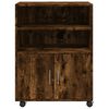 vidaXL Rolling Cabinet Smoked Oak 60x48x81 cm Engineered Wood