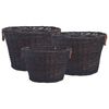 vidaXL 3 Piece Stackable Firewood Basket Set Dark Brown Willow