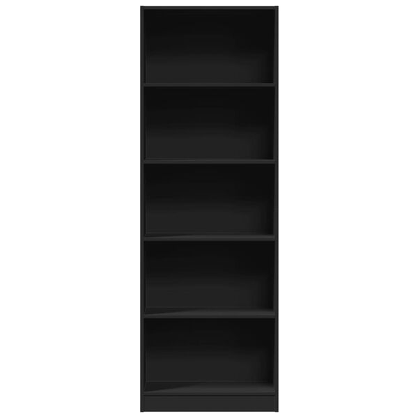 vidaXL Bookcase Black 60x24x176 cm Engineered Wood