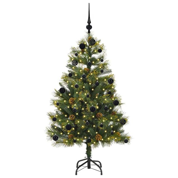 vidaXL Artificial Hinged Christmas Tree with Cones Green 150 cm