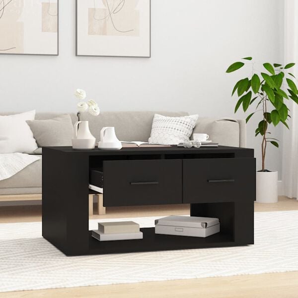 vidaXL Coffee Table Black 80x50x40 cm Engineered Wood