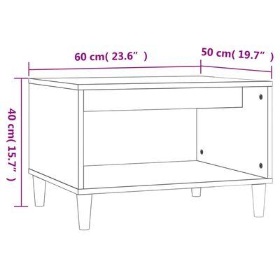vidaXL Coffee Table High Gloss White 60x50x40 cm Engineered Wood