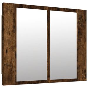 vidaXL LED Mirror Cabinet Smoked Oak 60x12x45 cm Engineered Wood