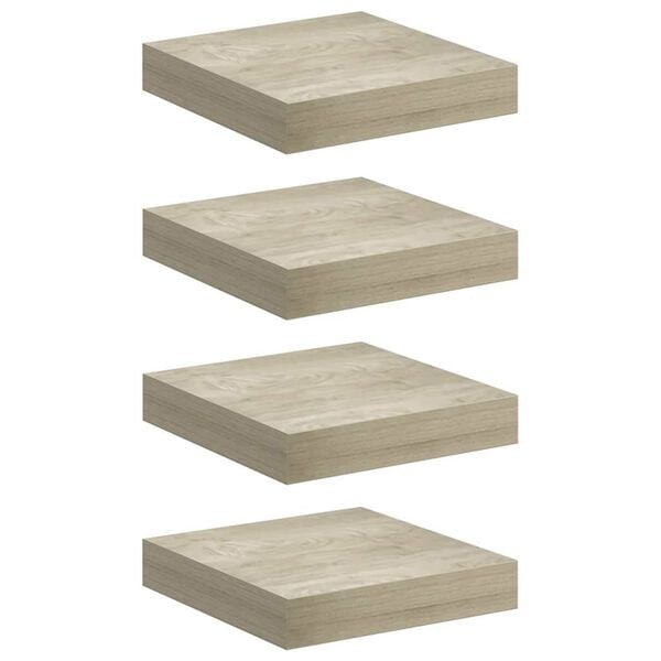 vidaXL Floating Wall Shelves 4 pcs Oak 23x23.5x3.8 cm MDF