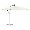 vidaXL Garden Parasol with Steel Pole White 269x269x235 cm
