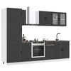vidaXL 8 Piece Kitchen Cabinet Set Porto Black Engineered Wood