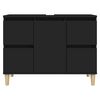 vidaXL Sink Cabinet Black 80x33x60 cm Engineered Wood