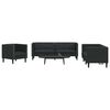 vidaXL Living Room Couch 3 pcs Black 194 x 74.5 x 70.5 cm Faux Leather