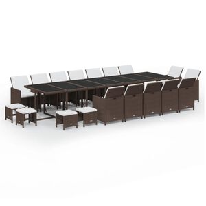 vidaXL Garden Dining Set | Brown and cream