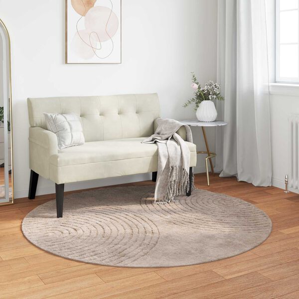 vidaXL Area Rugs Round Beige &Oslash; 120 CM