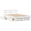 vidaXL Bed Frame with Headboard White 140 x 200 cm Solid Pine Wood