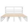 vidaXL Bed Frame without Mattress White 135x190 cm Double Solid Wood Pine