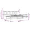 vidaXL Metal Bed Frame without Mattress with Footboard Black 193x203cm