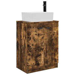 vidaXL Bathroom Vanity with Sink Smoked Oak 54 x 35 x 83 cm