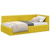 vidaXL Corner Bed Frame with Headboard Yellow 90 cm x 200 cm Velvet