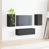 vidaXL TV Wall Cabinet Set Wall-mounted 4 pcs Black Engineered Wood