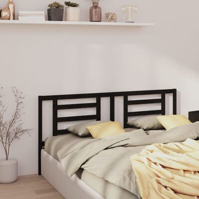 vidaXL Bed Headboard Black 186x4x100 cm Solid Pine Wood