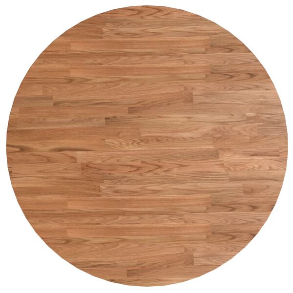 vidaXL Round Table Top Light Brown &Oslash;80x1.5 cm Treated Solid Wood Oak