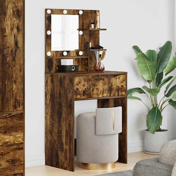 vidaXL Bedroom Dressing Tables Smoked Oak 80 x 39.6 x 135 cm