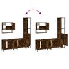 vidaXL 4 Piece Bathroom Furniture Set Smoked Oak Engineered Wood