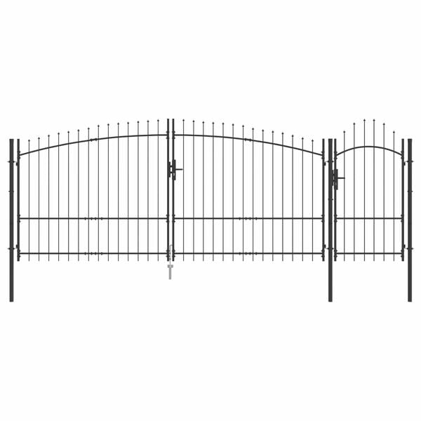 vidaXL Garden Gate Steel 2x4 m Black