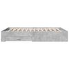 vidaXL Bed Frame with Drawers without Mattress Concrete Grey 140x200 cm