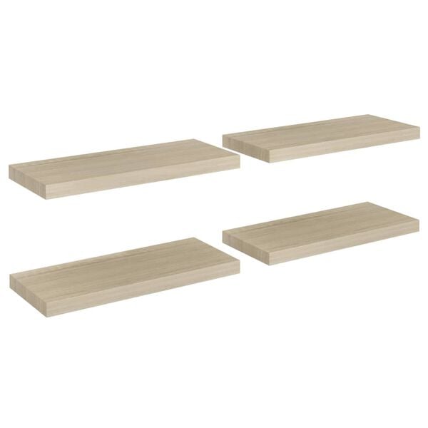 vidaXL Floating Wall Shelves 4 pcs Oak 60x23.5x3.8 cm MDF