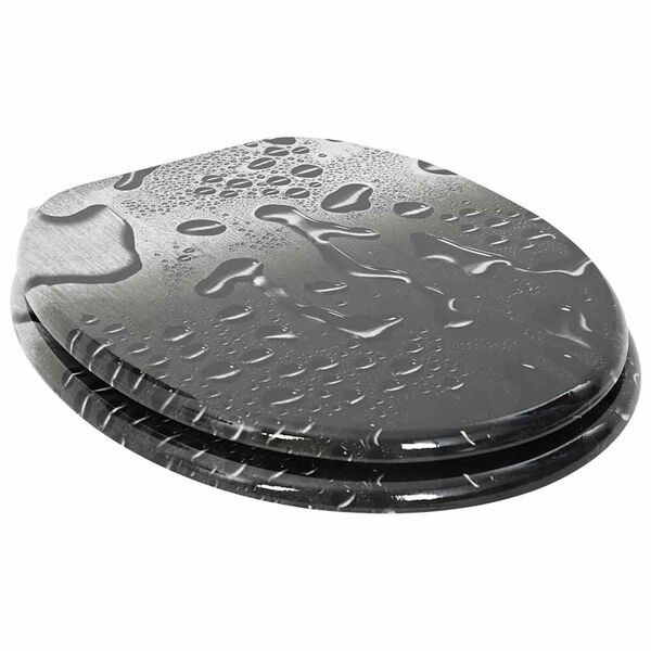 vidaXL Soft-Close Toilet Seat Grey 44 x 38 cm MDF board