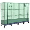 vidaXL Garden Planter with Greenhouse Cover&Wheels 4 pcs Blue Grey PP