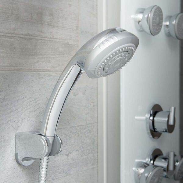 SCH&Uuml;TTE Glass Shower Panel with Thermostatic Mixer LANZAROTE White