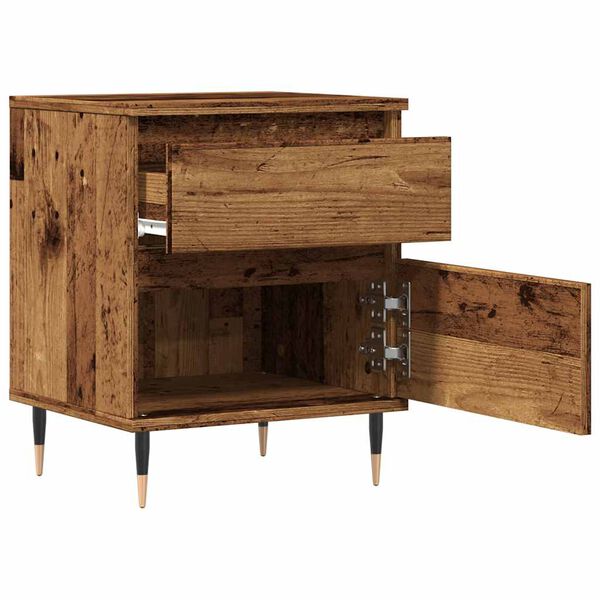 vidaXL Bedside Cabinet Old Wood 40x35x50 cm Engineered Wood
