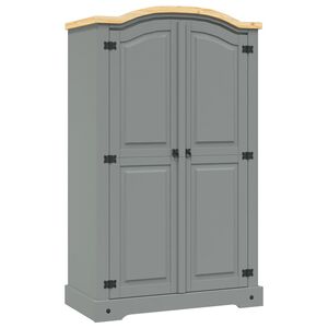 vidaXL Wardrobe Mexican Pine Corona Range 2 Doors Grey