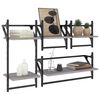 vidaXL 4 Piece Wall Shelf Set with Bars Grey Sonoma Engineered Wood