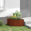 vidaXL Corner Planter Rusty 60 x 60 x 35 cm Weathering steel