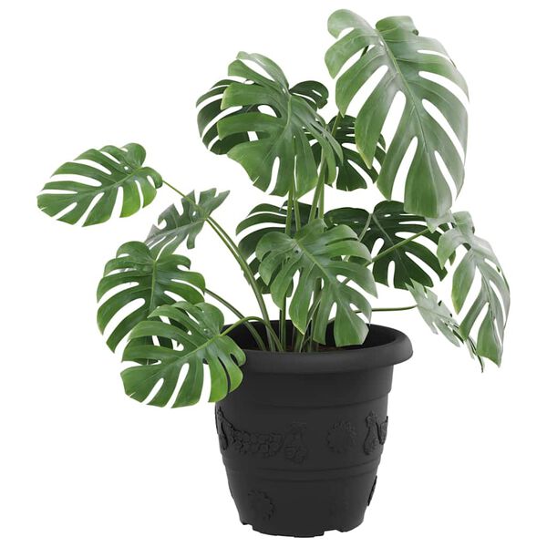 vidaXL Round Flower Pot 24 pcs Black &Oslash; 34 x 28 cm Plastic