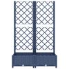 vidaXL Garden Planter with Trellis Blue Grey 80x40x121.5 cm PP