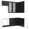 vidaXL Kitchen Unit KALMAR 8 pcs Black Engineered Wood