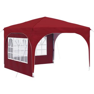 vidaXL Pop-up Party Tent 290 x 290 x 245 cm Burgundy Oxford Fabric