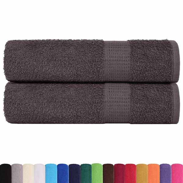 vidaXL Hand Towels "FROGN" 2 pcs Anthracite 50x100 cm 360 gsm