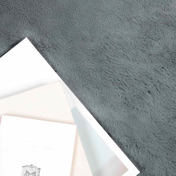vidaXL Faux Rabbit Fur Rug Olite Anthracite &Oslash; 120 cm Polyester