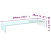 vidaXL TV Stand/Monitor Riser Glass Green 100x30x13 cm
