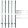 vidaXL Fence Post 11 pcs Green 160 cm Steel