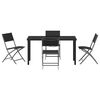 vidaXL Garden Dining Set Folding 5 pcs Black Powder-Coated Steel