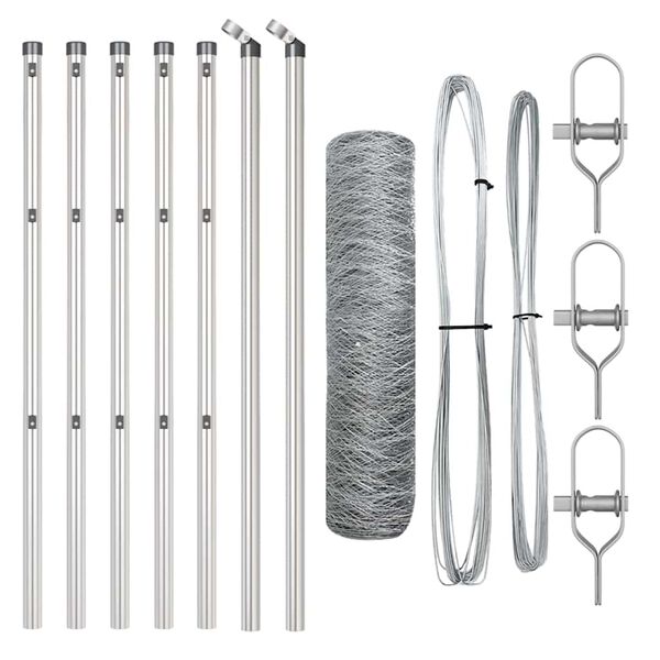 vidaXL Fence Post Silver 10 x 0.5 m (36 mm mesh) Steel