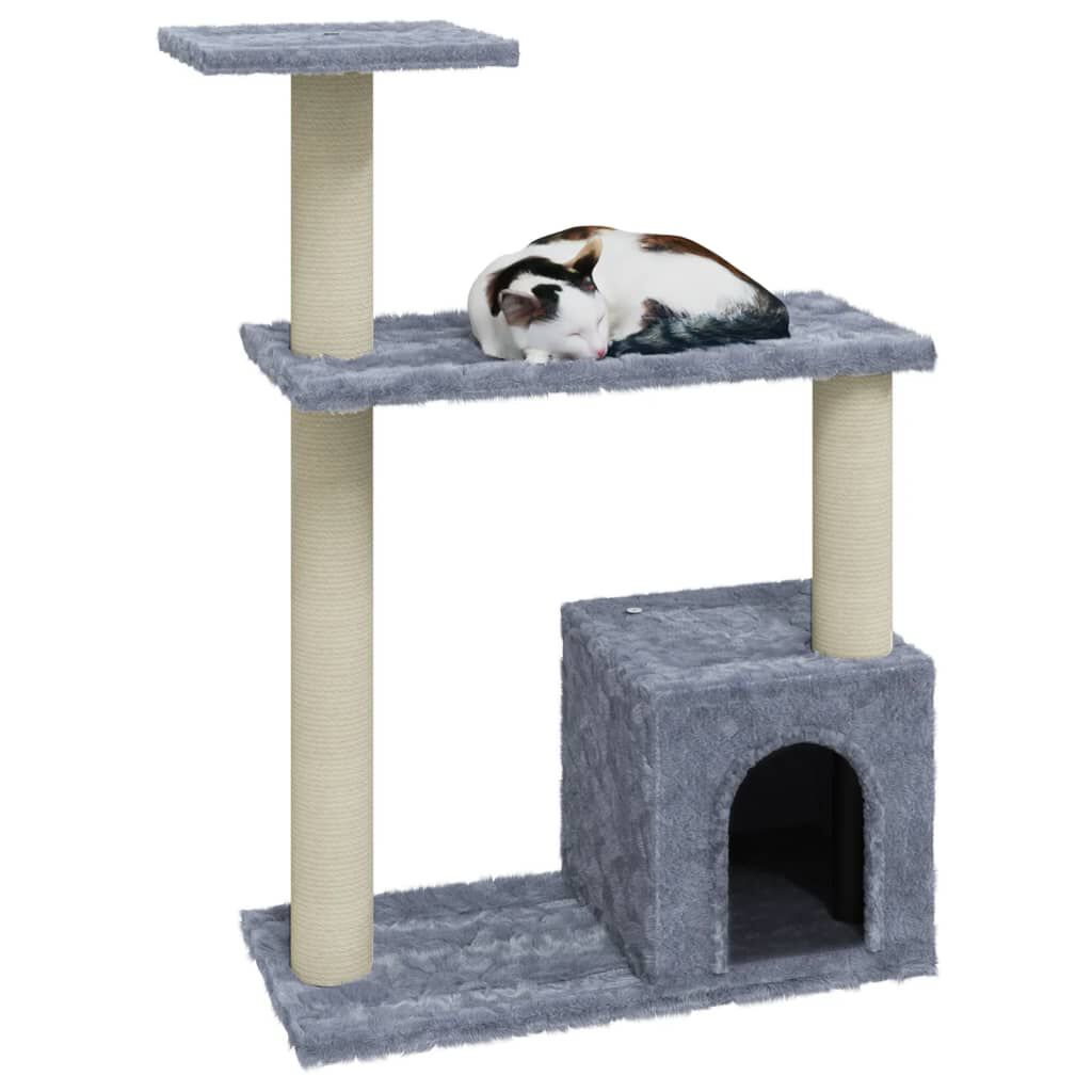 vidaXL Cat Tree with Sisal Scratching Posts Light Grey 70 cm