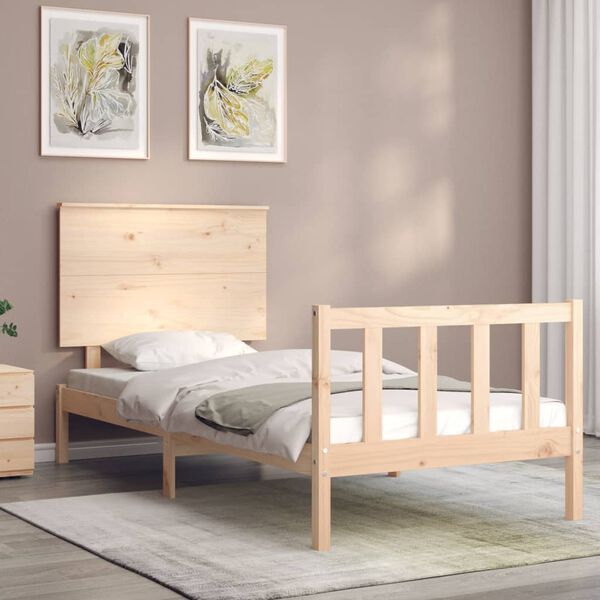 vidaXL Bed Frame without Mattress Small Single Solid Wood Pine
