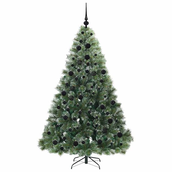 vidaXL Artificial Christmas Tree with 300 LEDs Green 180 cm PE and PVC