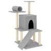 vidaXL Cat Tree with Sisal Scratching Posts Light Grey 110.5 cm