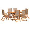vidaXL 7 Piece Garden Dining Set Solid Wood Acacia and Textilene